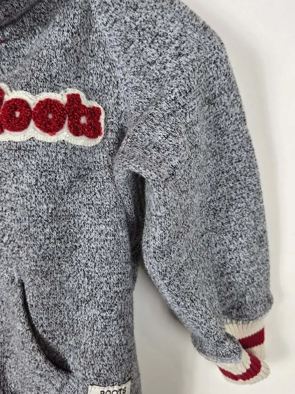 Roots Cabin Baby 3-6M Gray Full Zip Hoodie Canada Varsity Sweatshirt